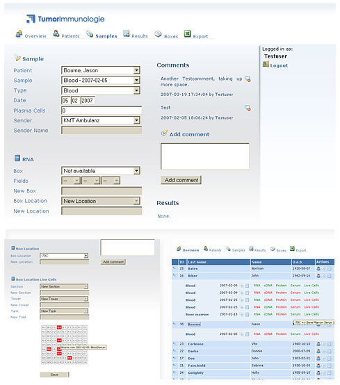 Tumorimmunologie Datenbank